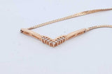 0.09cttw Diamond Chevron 14k Pendant With 12k Herringbone Chain 4.8 Grams 17.5 Inch Eb0826oxzde