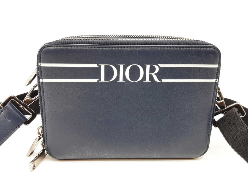 Christian Dior Homme Blue Leather Crossbody Bag Do0125ixzde