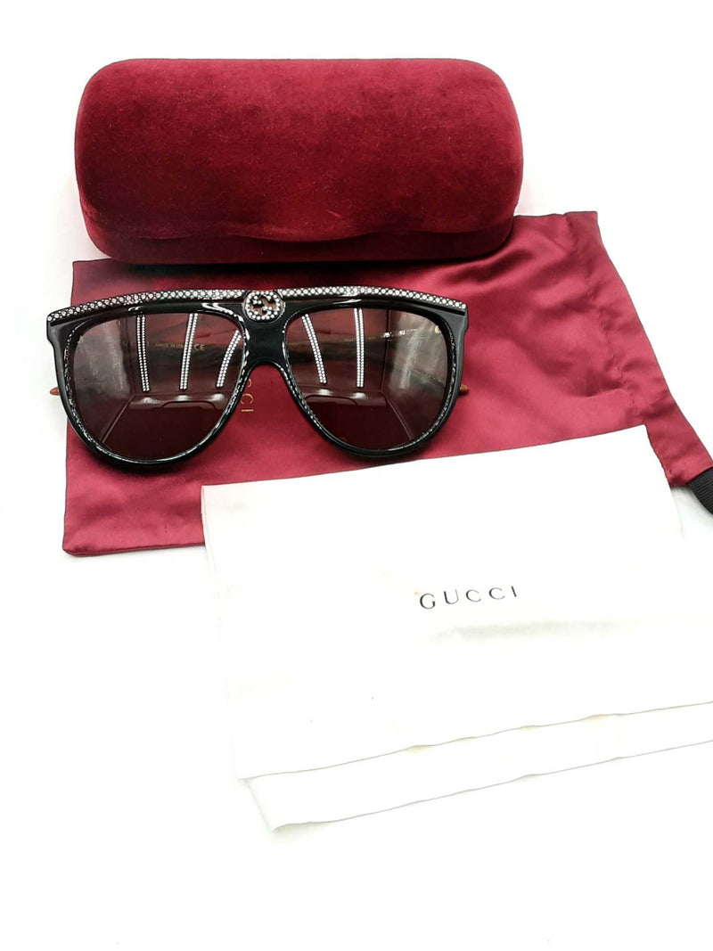 Gucci Aviator Cyrstal Brow Sunglasses Eb0824lrxdu