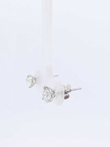 1.0 Ctw Diamond & 14k White Gold Solitaire Stud Earrings 0.7 Grams Fw0225crzdu