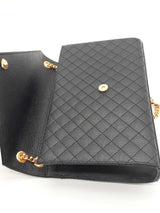 Yves Saint Laurent Envelope Quilted Black Leather Shoulder Bag Eb1225lxxzde