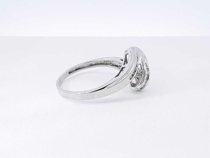 0.26 Cttw Diamond & 14k White Gold Swirl Ring 4 Grams Size 11 Fw0925lczdu9