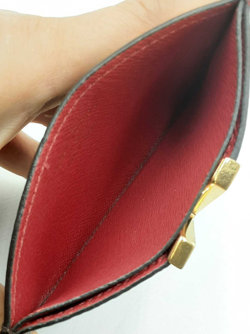 Louis Vuitton Monogram Kimono Portes Cartes In Canvas & Red Leather Fw0225lxxdu