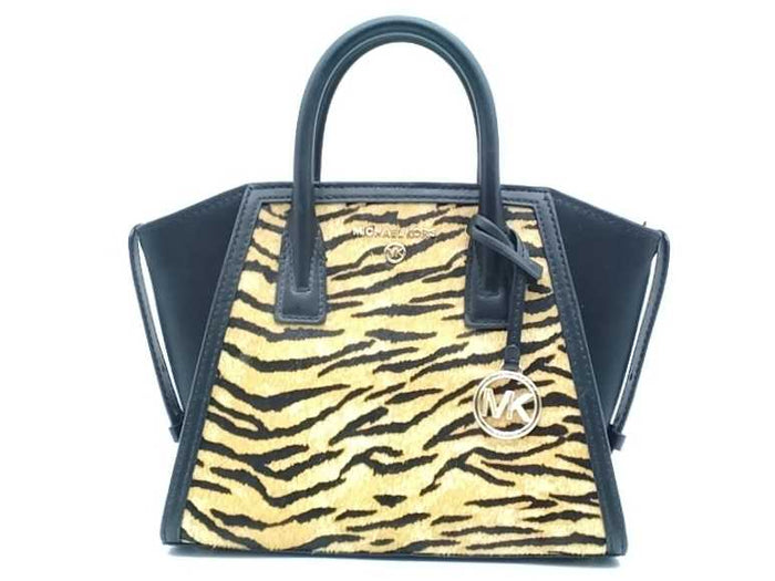 Michael Kors Avril Small Top-zip Satchel Tiger Striped Black