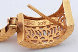 20k Yellow Gold Filigree Hoop Earrings 5.3 Grams Eb0426wcrde