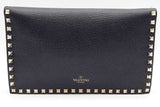Valentino Garavani Rock Stud Dark Blue Leather Clutch Eb0526pxzde