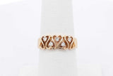 0.05cttw Diamond 18k Yellow Gold Ring With Hearts 3.3 Grams Size 6.25 Eb726oixsa