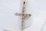 Approx. 1.1ctw Diamond Cross Pendant In 14k Yellow Gold 2 Grams Eb0824oxzsa