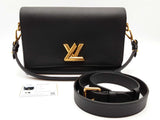 Louis Vuitton Soft Twist Black Leather Shoulder Bag Do0425lexzde