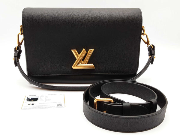 Louis Vuitton Soft Twist Black Leather Shoulder Bag Do0425lexzde