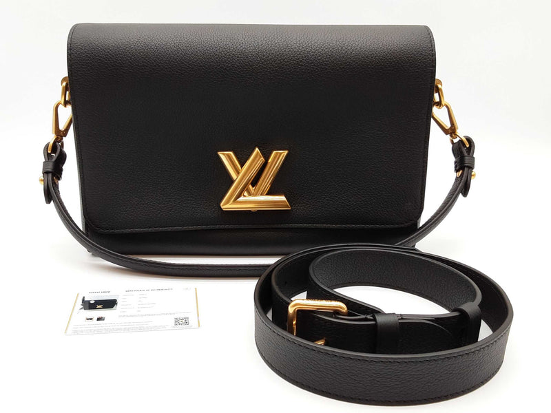 Louis Vuitton Soft Twist Black Leather Shoulder Bag Do0425lexzde