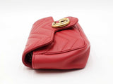 Gucci Super Mini Marmont Bag In Hibiscus Red Matelassé Leather Fw0526oordu