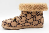 Gucci Gg Monogram Fria Horsebit Wool & Shearling Ankle Boots Size 40 Eb1225lordu