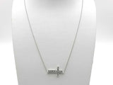 .48 Dwt Lab Diamond Chip Cross Pendant Chain Sterling Sliver Mk1225rzmia