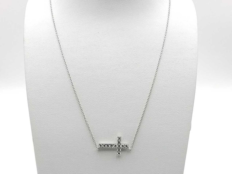 Diamond Chain Chip .48 Dwt Lab Diamond Chip Cross Pendant Chain Sterling Sliver Mk1225rzm ...