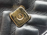 Fendi Ff Embossed Black Leather Nano Baguette Charm Bag Eb1125wxzde