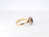 Sapphire & Diamond Halo Ring In 14k Yellow Gold 3.5 Grams Size 7 Fw0625orxdu