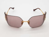 Miu Miu Smu54y Gold Tone Frameless Light Purple Brown Lens Sunglasses Do826olxde