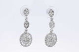 2.56cttw Diamond Drop Stud Earrings In 18k White Gold 3.2 Grams Eb0326lxexdu