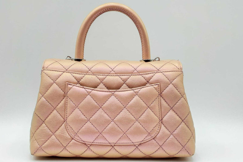 Chanel Quilted Iridescent Caviar Coco Top Handle Bag Eb0924wrxzdu