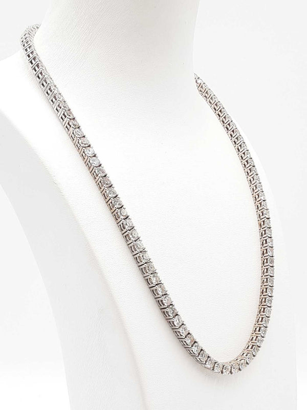 25.75 Cttw Diamond & 14k White Gold Tennis Necklace 4.3g  19 Inch Fw1124lxzxzdu