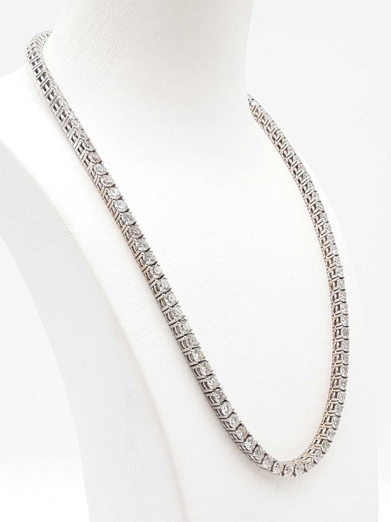 25.75 Cttw Diamond & 14k White Gold Tennis Necklace 4.3g  19 Inch Fw1124lxzxzdu