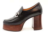 Gucci Horsebit Black Leather Platform Loafers Size 40 Eb0326wwrde
