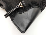 Fendi Chef Baguette Handbag In Black Zucchino Canvas & Leather Fw1125woxdu