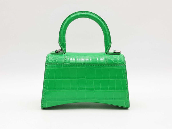 Balenciaga Crocodile Embossed Hourglass Green Handbag Sd0925czxsa