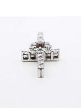 1.26 Cttw Diamond & 10k White Gold Ankh Pendant Fwlrzdu