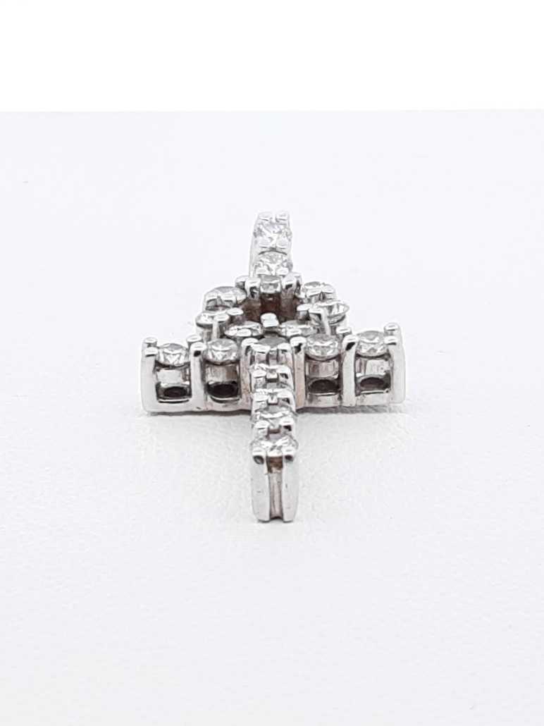 1.26 Cttw Diamond & 10k White Gold Ankh Pendant Fwlrzdu