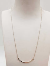 Tiffany & Co. Large T Smile 0.925 Silver 1.9g Necklace 18 In Do0326lxzde
