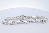 Tiffany & Co. Makers Sterling Silver Link 18k Bracelet 57.7g 9 Inch Eb0626rxzde