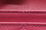 Chanel Fuchsia Quilted Caviar Flap Card Holder Eb1225wxzde