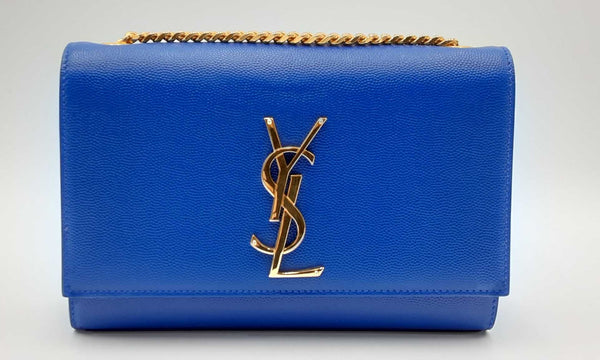 Yves Saint Laurent Kate Satchel Blue Leather Shoulder Bag Ebcrzdu 144030004432