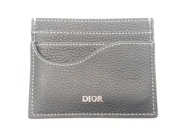 Dior Black Grained Calfskin Saddle Card Holder Sd0925lozsa