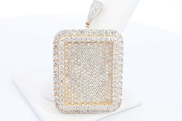 14k Yellow Gold Diamond Square Pendant 21.4 Grams Eb0524lrxzdu