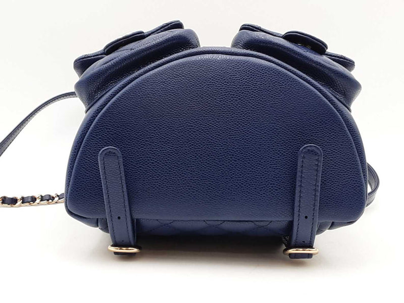 Chanel Duma Caviar Medium Backpack Blue Aa0725pezxsa