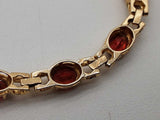 Red Garnet 14k Yellow Gold 9.73g Tennis Bracelet 7.25 In Do0325rxzde