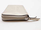 Kate Spade Larchmont Avenue Logo Metallic Silver Leather Wallet Do0425orde