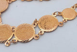 21k Yellow Gold Coin Style Bracelet 8.5 Grams 7 Inch Eb0626iorsa