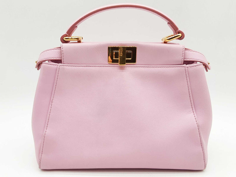 Fendi Peekaboo Pink Leather Crossbody Bag Do1224srxde