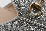 Gucci Horsebit Silver Glitter Mules Size 37 Eb0926lxzsa