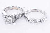 1.3cttw Diamond Wedding Set In 14k White Gold 9.9 Grams Size 7 Eb0326wxzdu