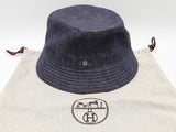 Hermes Blue Denim Bucket Hat Size 56 Do0926lcrde