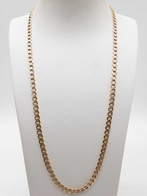 10k Yellow Gold Diamond Cut Cuban Link Chain 22in 7.8g Do0924orxde 144020022165