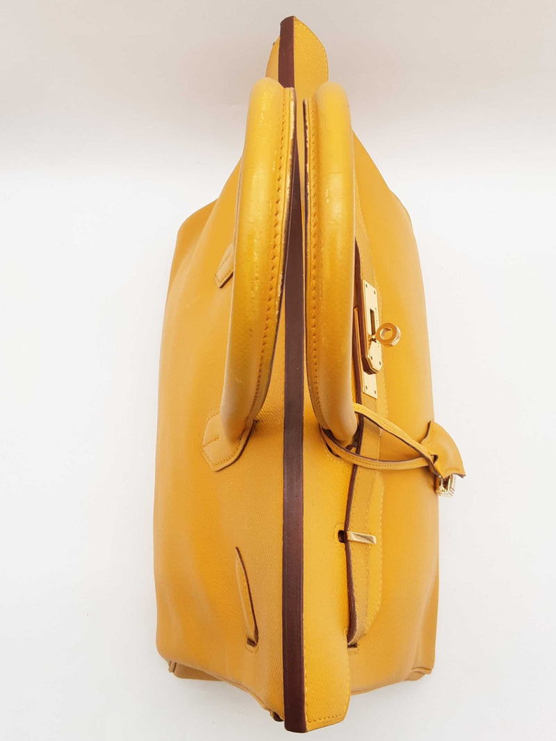 Hermes Birkin 35 Jaune Yellow Epsom Gold Hardware Handbag Do0723spxzde