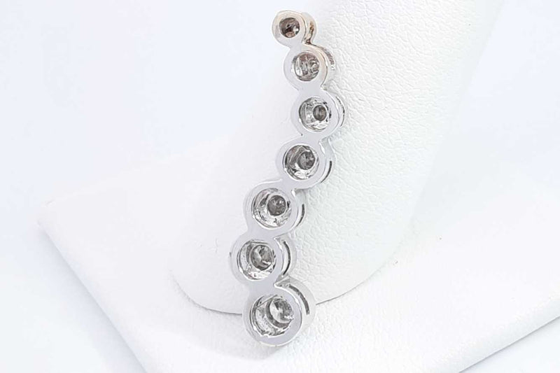 Approx. 0.52ctw Diamond Journey Pendant In 14k White Gold 3.5 Grams Eb1124wxzdu