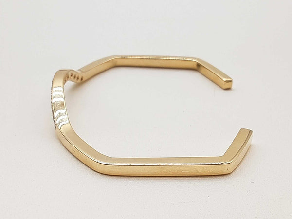 0.20 Cttw Diamonds 14k Yellow Gold 12.5g Geometric Cuff Bracelet 5.5 In Do0525rxzde