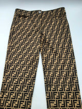 Fendi Tan Black Logo Canvas Skinny Pants Size It 42 Do1124orxde